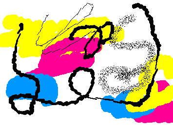 silly artwork made with wiggly paint decker